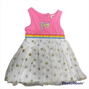Juicy Couture Girls Dress Size 12 mnths Pink Rainbow Star Tulle Fairy Kids